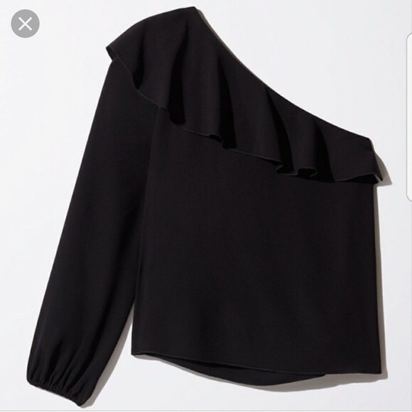 Aritzia Wilfred, black, one shoulder blouse - Picture 1 of 4